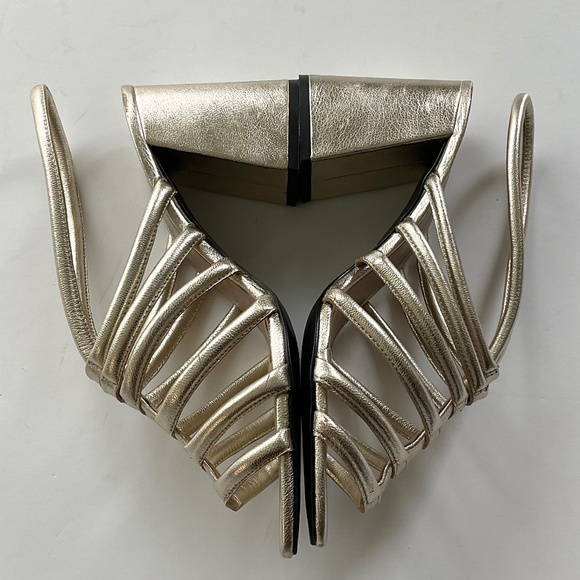 FREE PEOPLE Colette Cinched Heels Sandals Champagne Size EU 40 - Picture 12 of 13